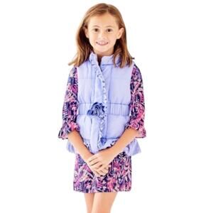 Lilly Pulitzer Caylee Puffer Vest in Sea Urchin Purple Girls XS